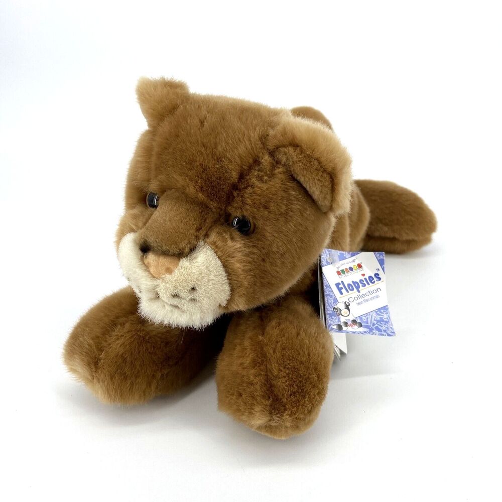Aurora Flopsies Tawny Girl Lion Soft Bean Filled Huggable Plush New with Tag
